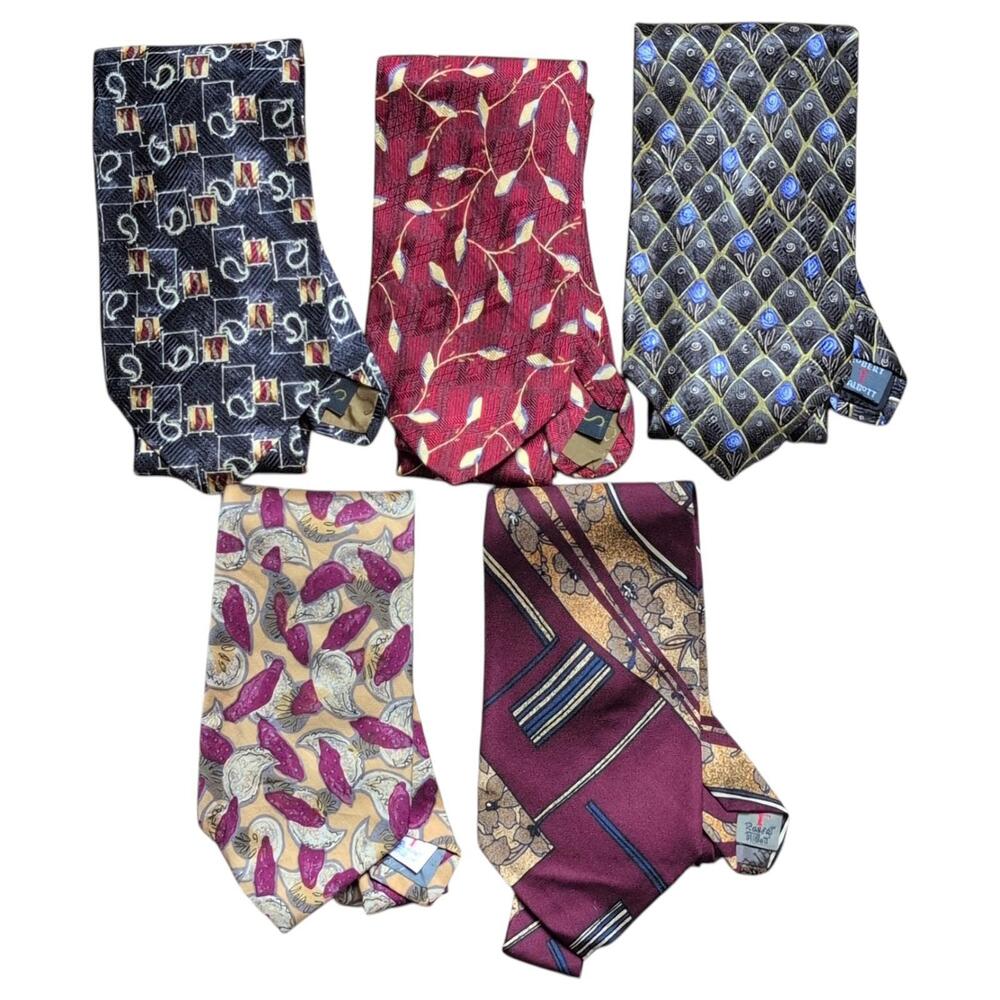 Robert Talbott Tie Lot of 5 100% Silk Floral Neiman Marcus Studio Redwood Ross